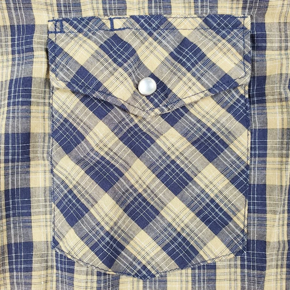 Wrangler Western Shirt Plaid Long Sleeve Pearl‎ Snap Front Mens XL